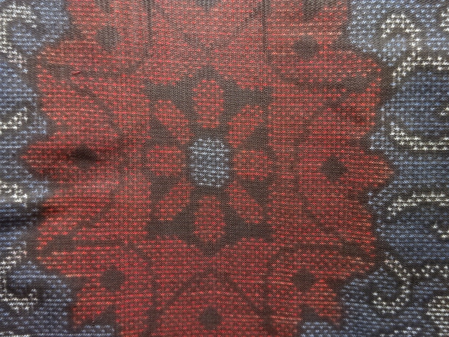 JAPANESE KIMONO / ANTIQUE KIMONO / SILK / DORO OSHIMA TSUMUGI / WOVEN FLORAL ARABESQUE
